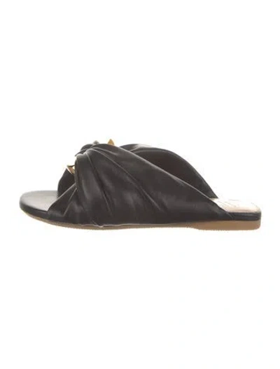 Pre-owned Jw Anderson Leather Slides In Black