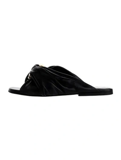 Pre-owned Jw Anderson Leather Slides In Black