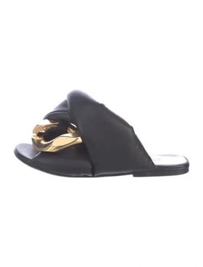 Pre-owned Jw Anderson Leather Slides In Blue