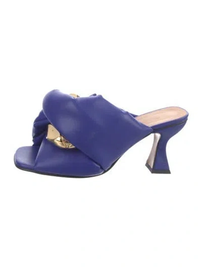 Pre-owned Jw Anderson Leather Slides In Blue