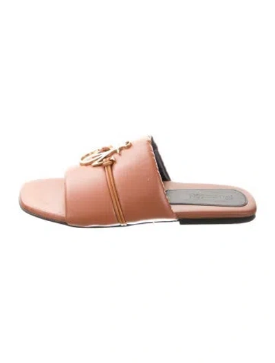 Pre-owned Jw Anderson Leather Slides In Brown