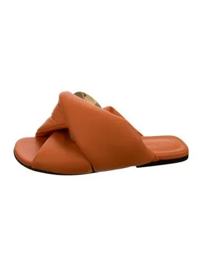 Pre-owned Jw Anderson Leather Slides In Orange