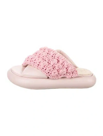 Pre-owned Jw Anderson Leather Slides In Pink