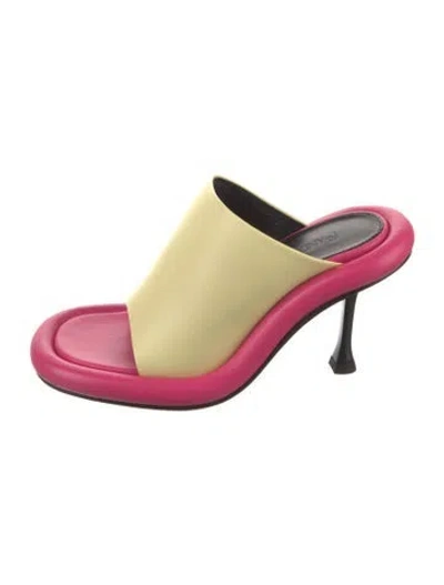 Pre-owned Jw Anderson Leather Slides W/ Tags In Pink