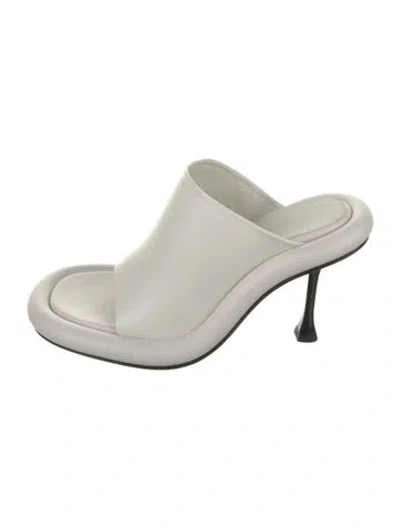 Pre-owned Jw Anderson Leather Slides In White
