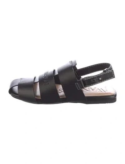 Pre-owned Jw Anderson Leather Slingback Flats W/ Tags In Black
