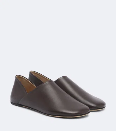 Jw Anderson Leather Slip-on Shoes In Brown