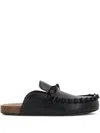 Jw Anderson Leather Slippers In Black