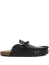 Jw Anderson Leather Slippers In Black