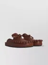 Jw Anderson Leather Slippers With Ruffle Trim And Bow