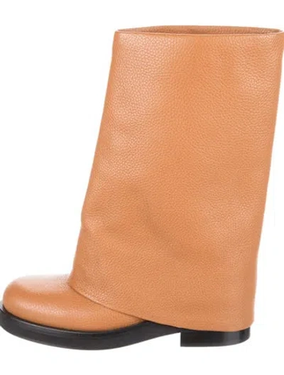 Pre-owned Jw Anderson Leather Slouch Boots In Brown