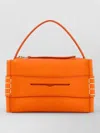 Jw Anderson Leather Small Loafer Handbag Front Pocket In Orange