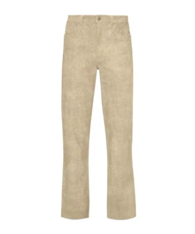 Jw Anderson Leather Straight-leg Trousers In Nude