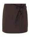 Jw Anderson Gathered Short Skirt In Brown