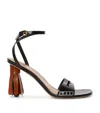 Jw Anderson 95mm Tassel Leather Sandals In Black