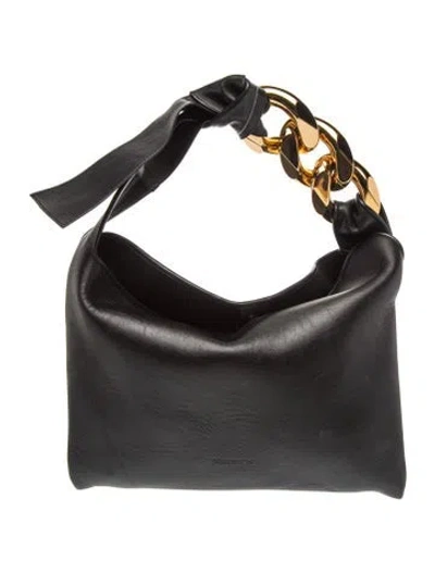 Pre-owned Jw Anderson Leather Top Handle Bag In Black