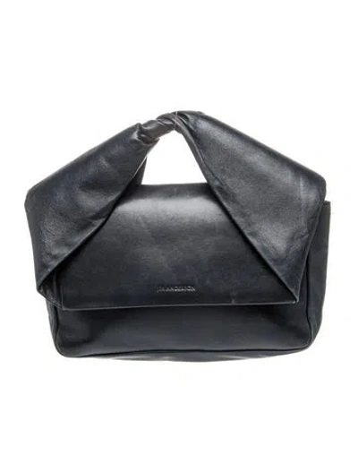Pre-owned Jw Anderson Leather Top Handle Bag In Grey
