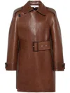 Jw Anderson Leather Trench Coat In Brown