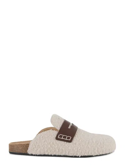 Jw Anderson Leather-trimmed Wool Loafers