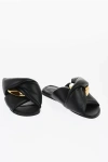 Jw Anderson Leather Twist Slides With Chain Detail In Black