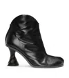 Jw Anderson Leather Twisted Heel Ankle Boots In Black