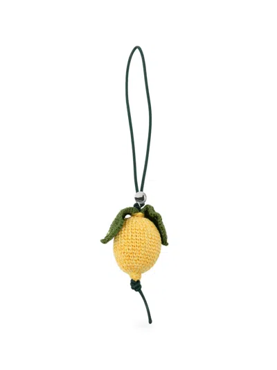 Jw Anderson Crochet Lemon Keyring In Multi