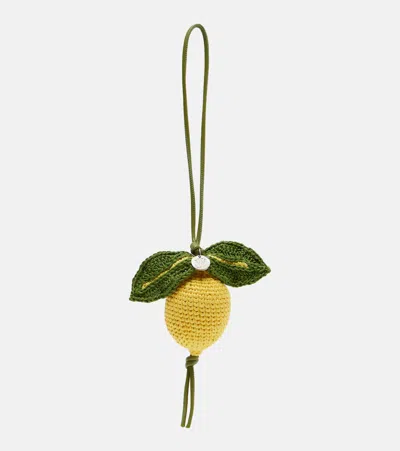 Jw Anderson Lemon Crochet Bag Charm In Yellow