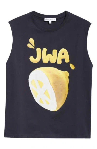 Jw Anderson Navy Lemon Tank Top In 888 Navy