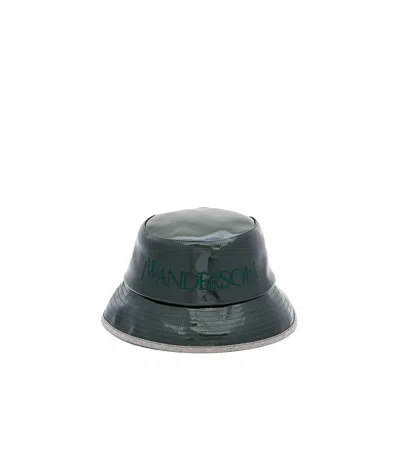 Jw Anderson Letter Logo Fisherman Hat In Black