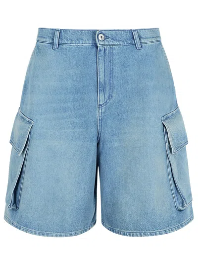 Jw Anderson Cargo Bermuda Shorts In Light Blue Denim
