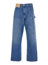 Jw Anderson Light Blue Jeans With Twisted Design And One Front Patch Pocket In Denim Man In Blue