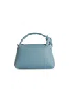 Jw Anderson Light Blue Leather Corner Small Bag In Blue