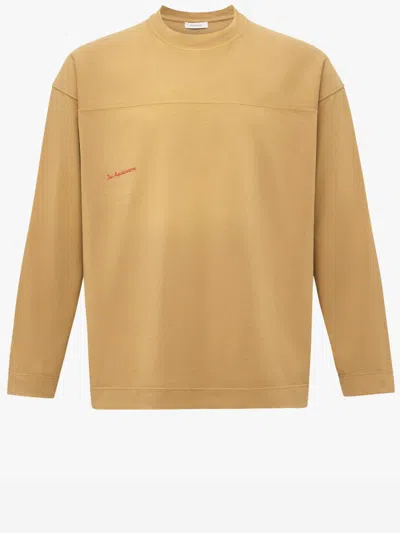 Jw Anderson Light Brown Garment Dyed T-shirt In Yellow