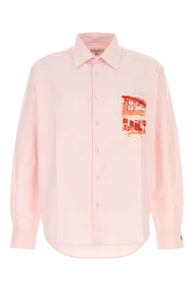 Jw Anderson Embroidered Cafe Scene Shirt In Pink