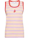 Jw Anderson Scoop Neck Sleeveless Top With Horizontal Stripes In Multicolor