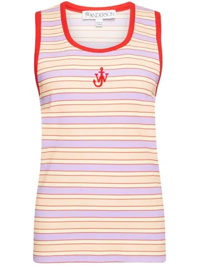 JW ANDERSON J. W. ANDERSON LIGHT PINK/MULTICOLOUR STRIPED VEST