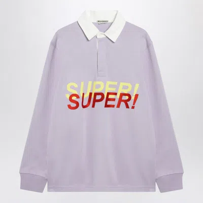 Jw Anderson Super Super-print Polo T-shirt In Purple