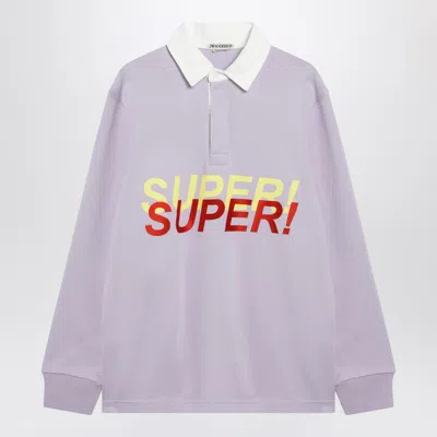 Jw Anderson Super Super-print Polo T-shirt In Purple