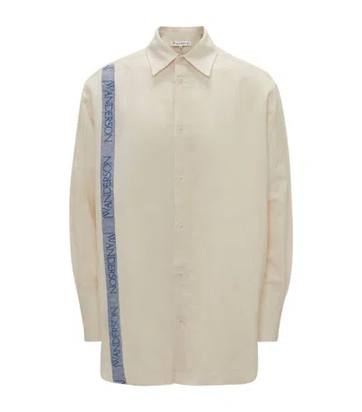 Jw Anderson Linen-cotton Tea Towel Shirt In White