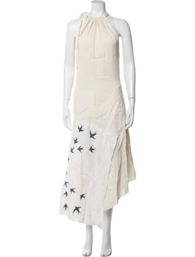 Pre-owned Jw Anderson Linen Midi Length Dress In Neutrals