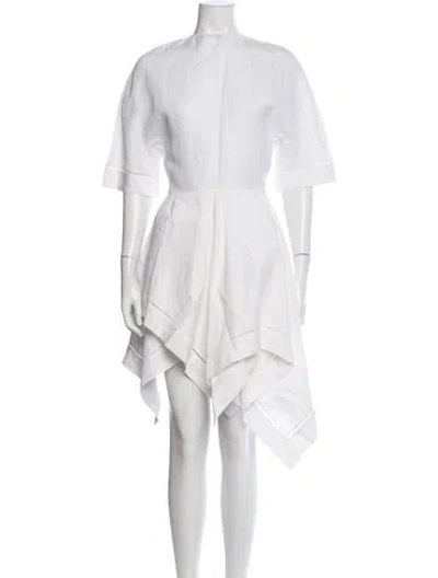 Pre-owned Jw Anderson Linen Mini Dress In White