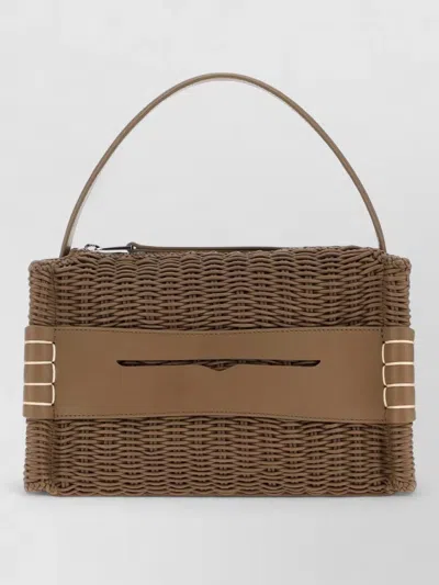 Jw Anderson Woven Loafer Tote Bag Mit Reissverschluss In Brown
