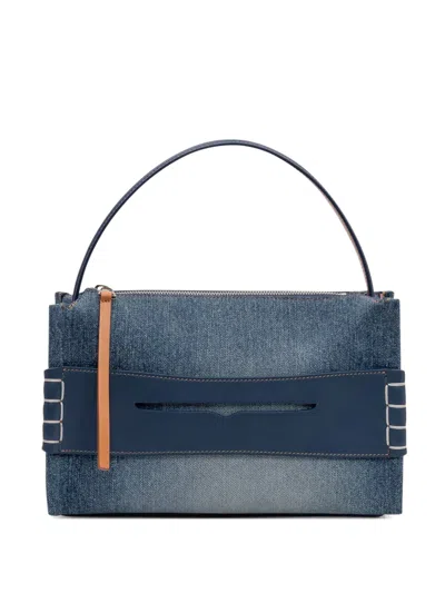 Jw Anderson Loafer Denim Tote Bag In Blue