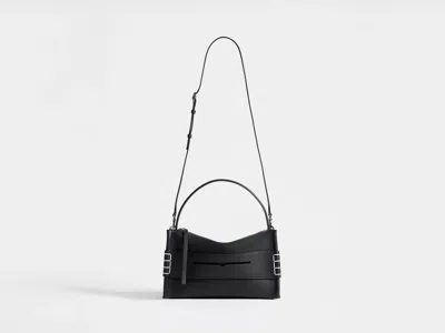 Jw Anderson Loafer Handbag In 100% Full Grain Calf Leather In Black
