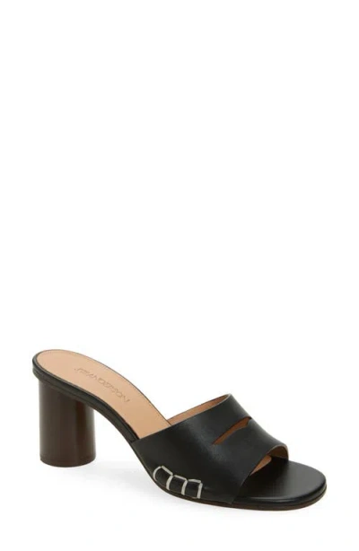 Jw Anderson Loafer Whipstitched Leather Mules In Black