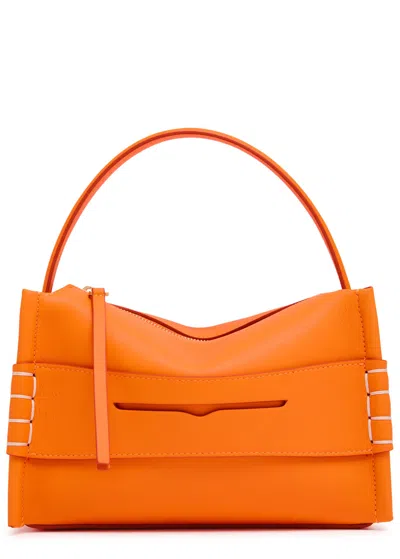 Jw Anderson Loafer Small Leather Top Handle Bag In Orange