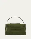 Jw Anderson Loafer Suede Crossbody Bag In Green