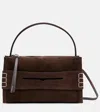 Jw Anderson Calfskin Suede Loafer Messenger Bag In Brown