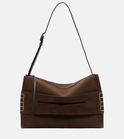 Jw Anderson Loafer Suede Tote Bag In Brown