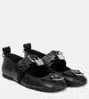 Jw Anderson Lock Leather Ballet Flats In Black
